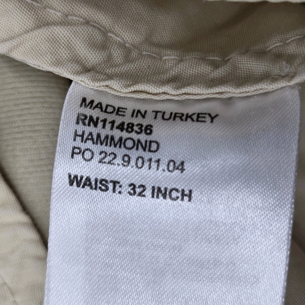 Reiss Men's 5 Pocket Cotton Blend Pant Size 32x27 Beige Cream Stretch - Picture 9 of 10